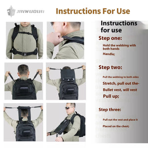 Jinwu Shield - Bulletproof Backpack - American Standard IIIA/GA3 Level, 3 Seconds Change Tactical Vest, 20 - 30L
