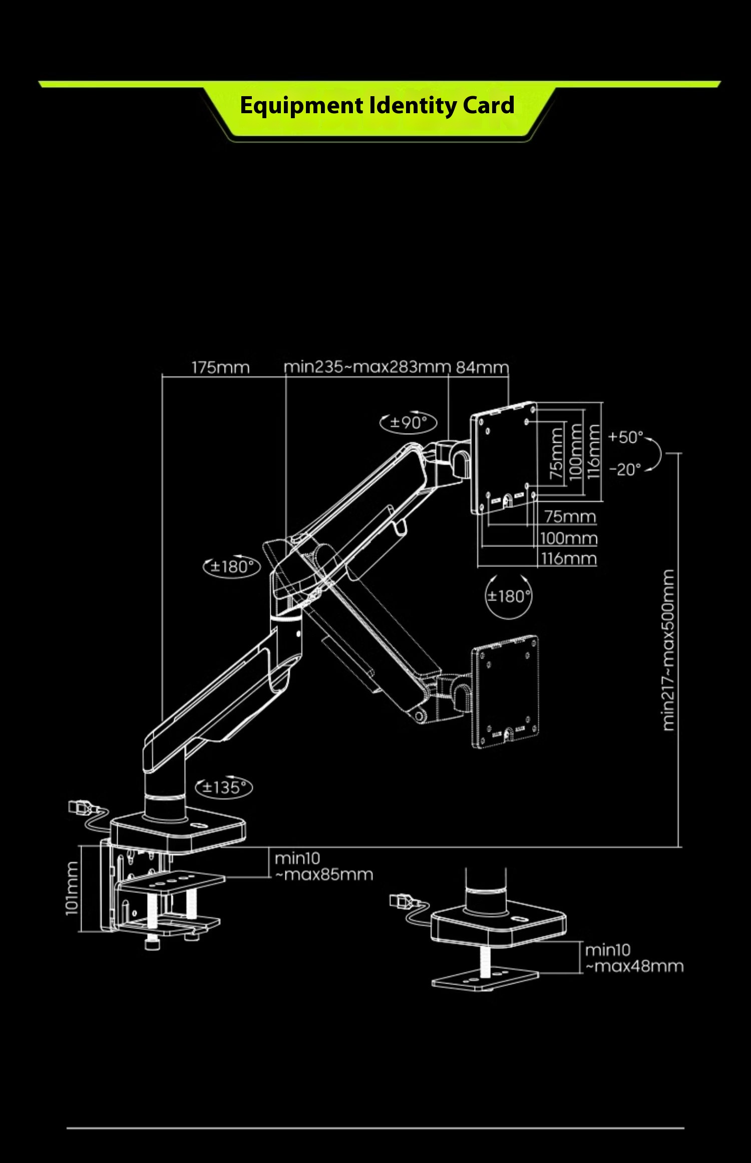 T18-1W RGB monitor bracket
