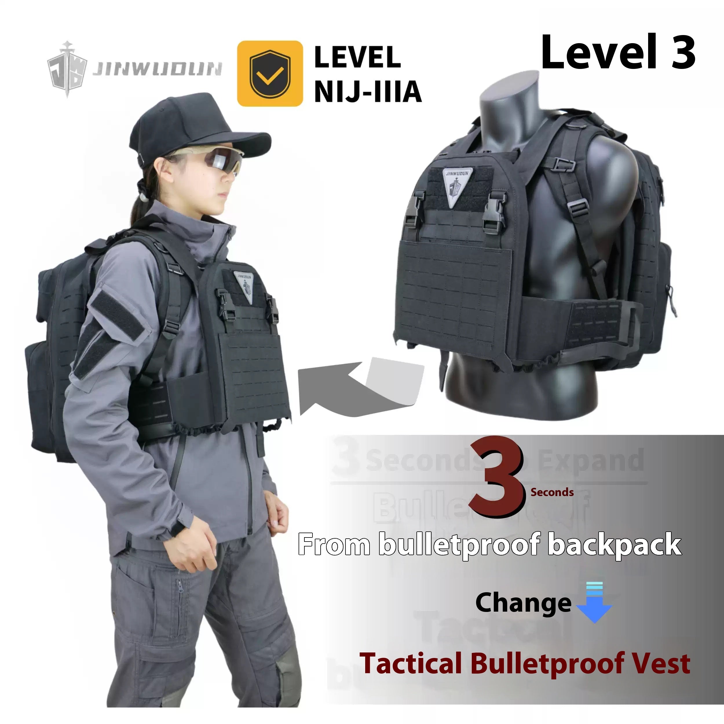 A101 Bulletproof Backpack - American Standard IIIA/GA3 Level