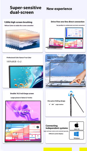 EIMIO 15.6-inch foldable dual-screen