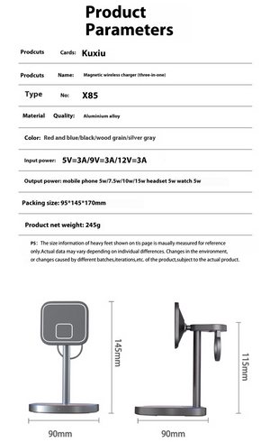KUXIU three-in-one basketball magnetic wireless charger