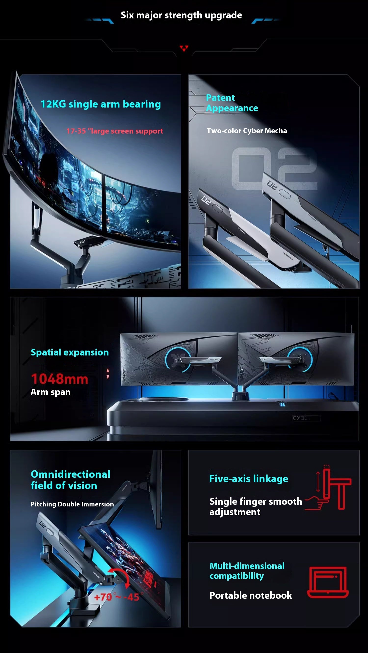 TX02-2G dual-screen monitor holder